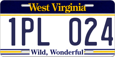 WV license plate 1PL024