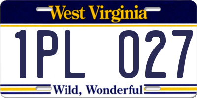 WV license plate 1PL027
