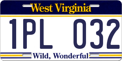 WV license plate 1PL032