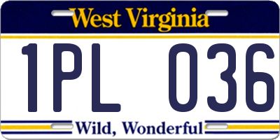 WV license plate 1PL036