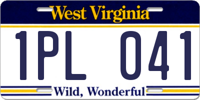WV license plate 1PL041