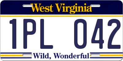WV license plate 1PL042