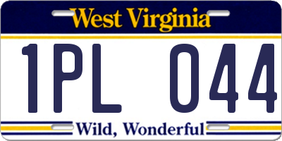 WV license plate 1PL044