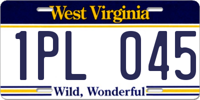 WV license plate 1PL045