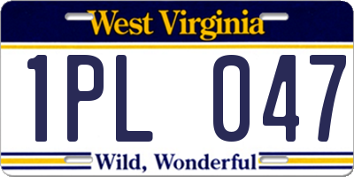 WV license plate 1PL047