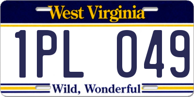 WV license plate 1PL049