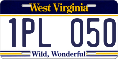 WV license plate 1PL050