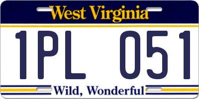 WV license plate 1PL051