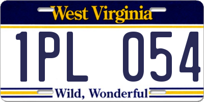WV license plate 1PL054