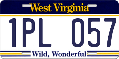 WV license plate 1PL057