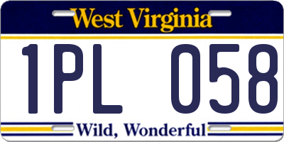 WV license plate 1PL058