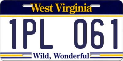 WV license plate 1PL061