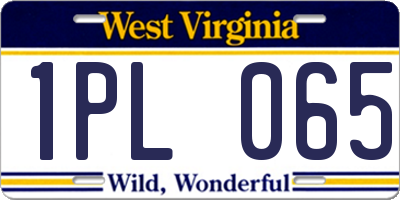WV license plate 1PL065