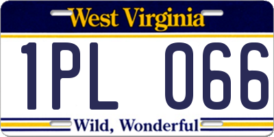 WV license plate 1PL066