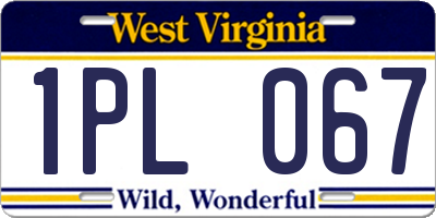 WV license plate 1PL067