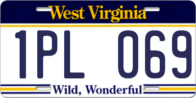 WV license plate 1PL069