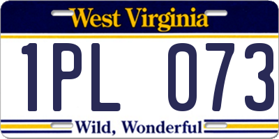 WV license plate 1PL073