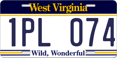 WV license plate 1PL074