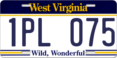 WV license plate 1PL075
