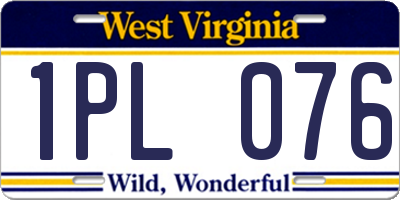 WV license plate 1PL076