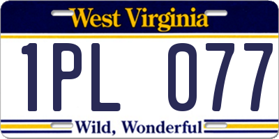 WV license plate 1PL077