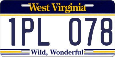 WV license plate 1PL078