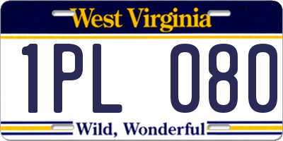 WV license plate 1PL080