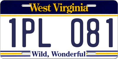 WV license plate 1PL081