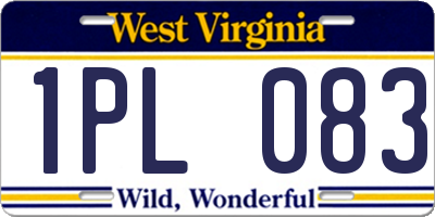 WV license plate 1PL083