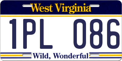 WV license plate 1PL086