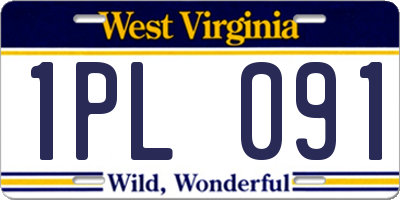 WV license plate 1PL091