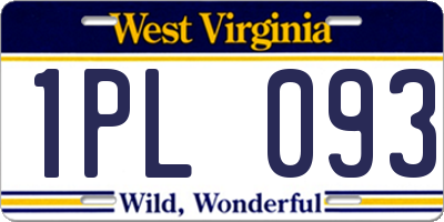 WV license plate 1PL093