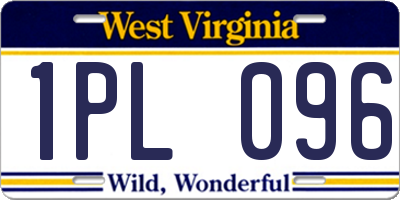 WV license plate 1PL096