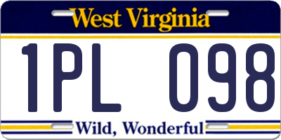 WV license plate 1PL098
