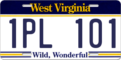 WV license plate 1PL101