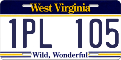 WV license plate 1PL105