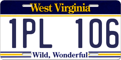 WV license plate 1PL106