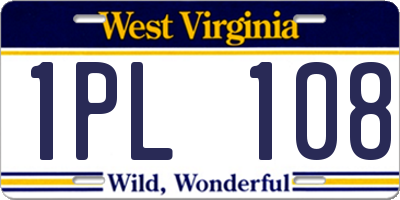 WV license plate 1PL108