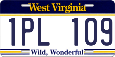 WV license plate 1PL109