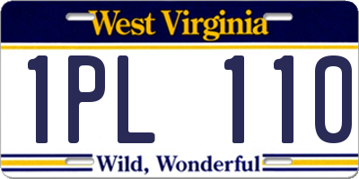WV license plate 1PL110