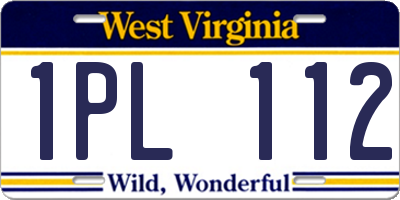 WV license plate 1PL112