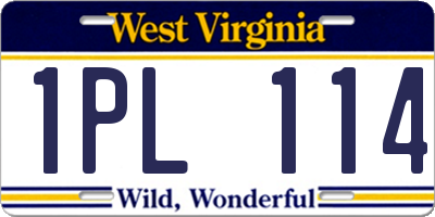 WV license plate 1PL114