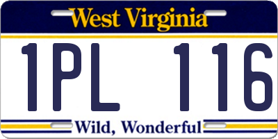 WV license plate 1PL116