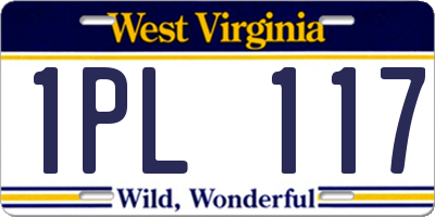 WV license plate 1PL117