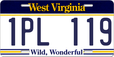 WV license plate 1PL119