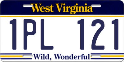 WV license plate 1PL121