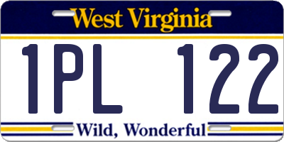 WV license plate 1PL122