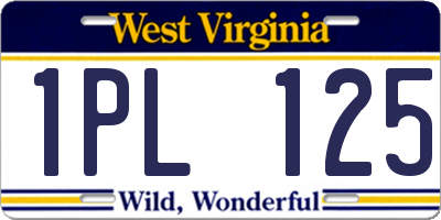 WV license plate 1PL125
