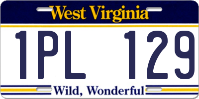 WV license plate 1PL129
