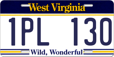 WV license plate 1PL130